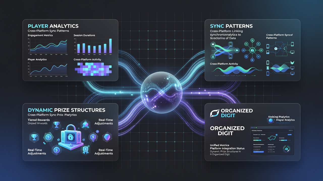 Dynamic prize structure visualization showing analytics inputs flowing into real-time reward calculations for tournament participants