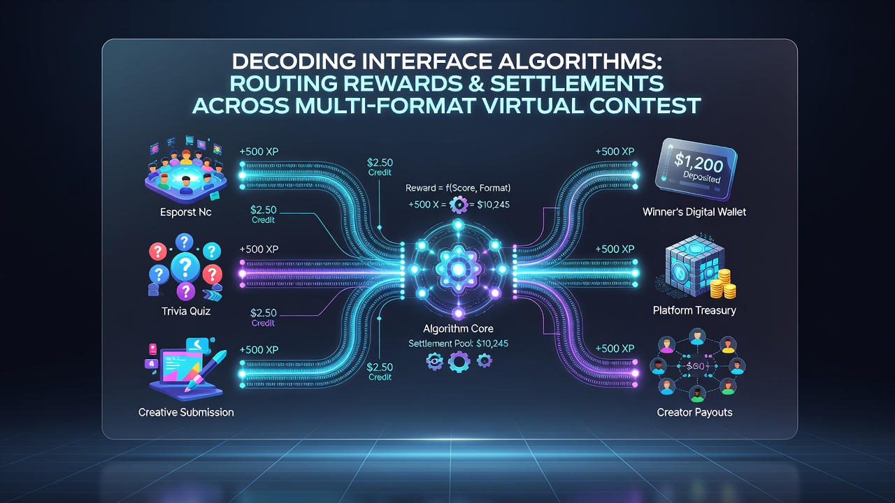 Flowchart of reward settlement paths across esports, poker and slot networks