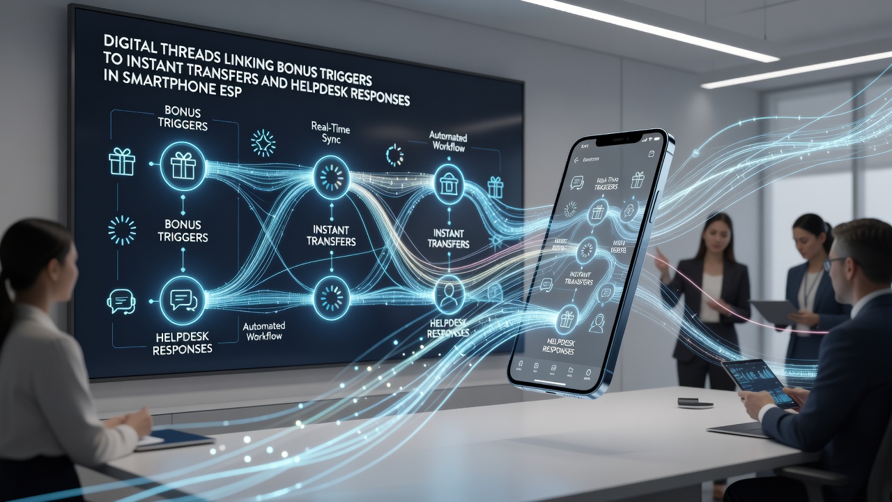 Support dashboard displaying synchronized helpdesk responses alongside live bonus and transfer data in mobile esports leagues