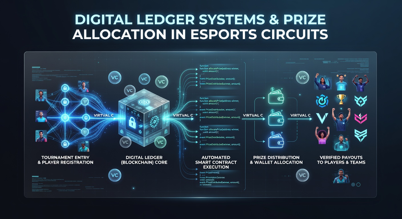 Flowchart illustrating smart contract execution for virtual card event payouts and esports circuit rewards