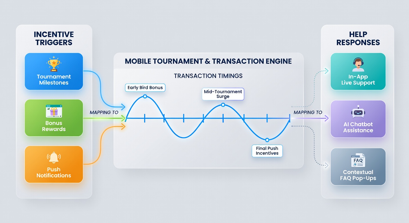 Support dashboard coordinating incentive triggers with transaction timings on a mobile live event platform