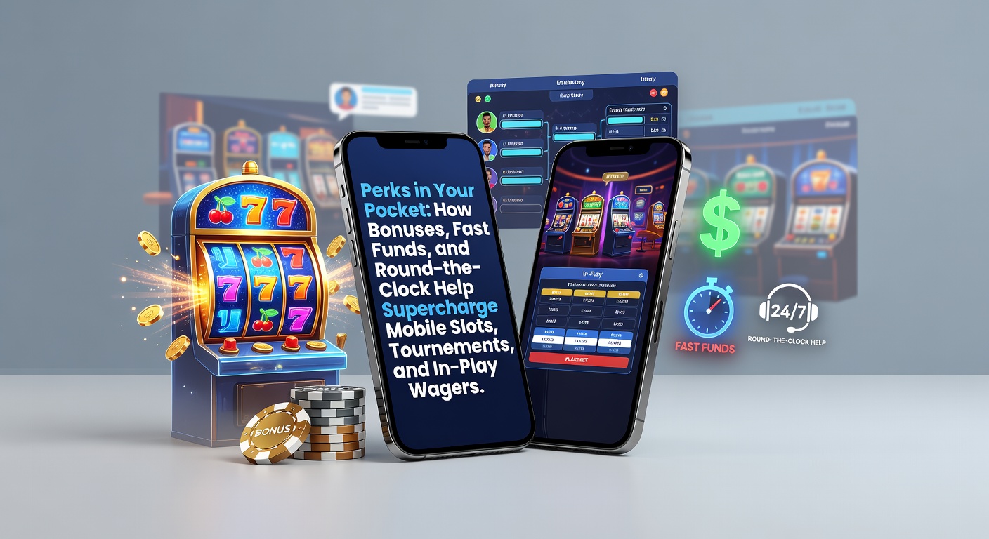 Mobile phone screen displaying vibrant slot games with bonus overlays and quick deposit notifications, highlighting seamless wagering perks