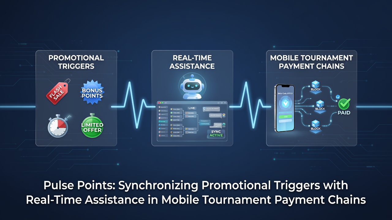 Mobile tournament payment interface showing synchronized promotional triggers and real-time support elements