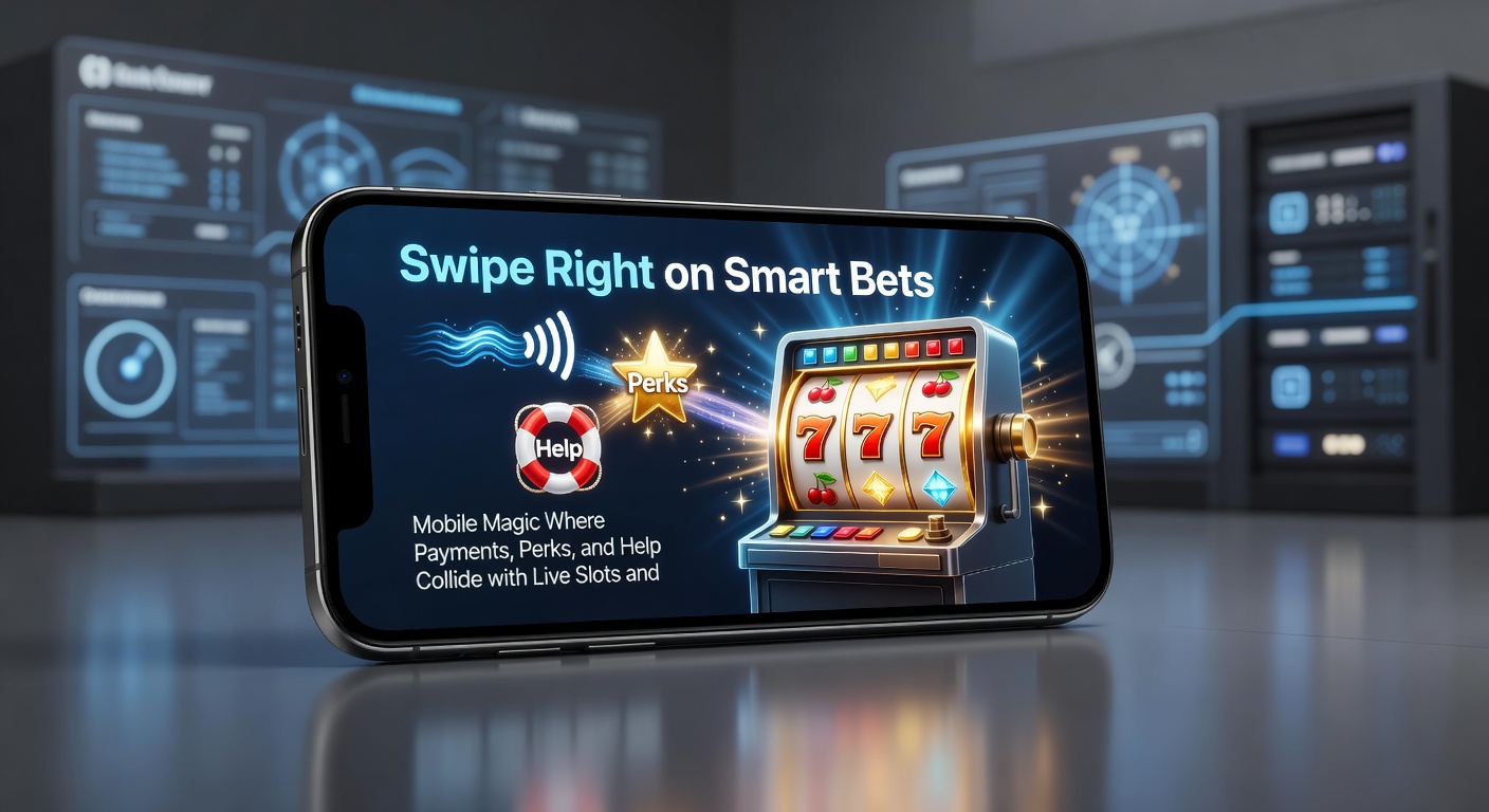 Dynamic split-screen view of a mobile device: one side shows vibrant live slot reels with bonus perks popping up, the other displays an intense esports live bet interface with payment confirmation and chat support bubble